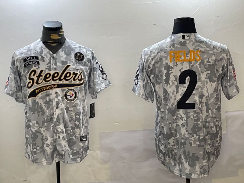 Men Pittsburgh Steelers #2 Fields Nike Arctic Camo 2024 Salute to Service Limited NFL Jersey style 6->youth mlb jersey->Youth Jersey